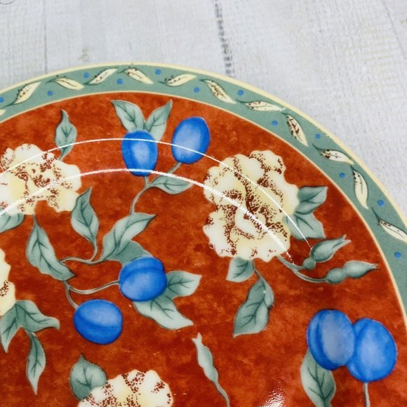 PTS international Interiors PROVENCE Fruit Leaves Porcelain Salad Plates Set 2 - Picture 12 of 16
